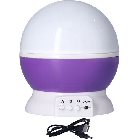 Projecteur Lumineux Bébé Rotatif Étoilé avec Changement de Couleurs - Veilleuse Nuit Éclairée Violette (1/5)