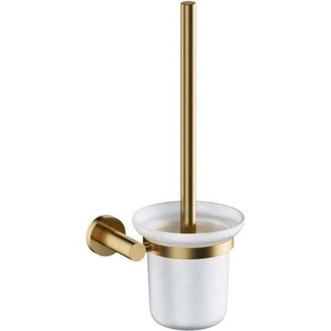 OMNIRES Modern Project - WC-Bürste mit Halter, Wandmontage, Milchglas/Gold gebürstet MP60620GLB