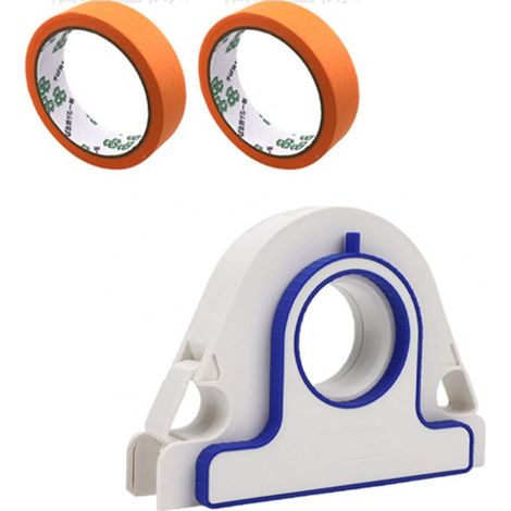 Juego de 3 piezas para aplicar cinta adhesiva con 2 rollos de cinta naranja de 25 mm - Soporte portátil