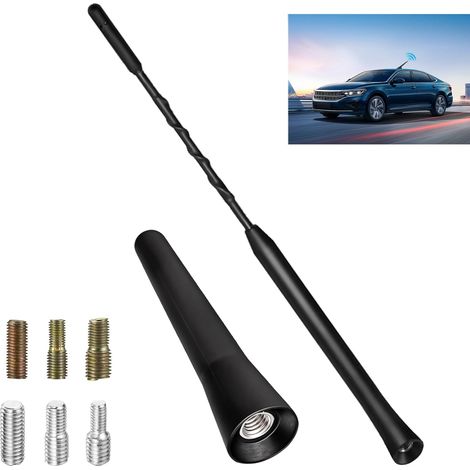 2 Pièces Mini Antenne Voiture Universelle, Antenne Voiture Courte Auto, d'antenne FM/AM Tige 23 cm et 6,5 cm, pour Réception Radio Améliorée, Facile à Installer, pour la Majorité des Véhicules (1/5)
