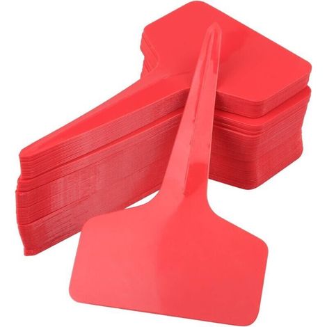 100 Pcs 6 x10cm-étiquettes de type T en plastique rouge pour plantes étiquettes de jardin pour pépinière (1/4)