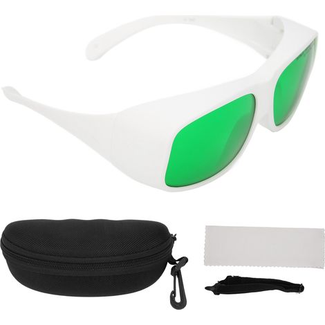 Lunettes de sécurité laser 650nm, verres verts PC, protection oculaire, sur-lunettes pour myopes, blanc (1/5)