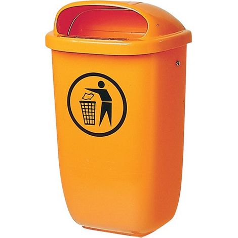 Cubo de basura A650xL395xF250mm 50l naranja SULO