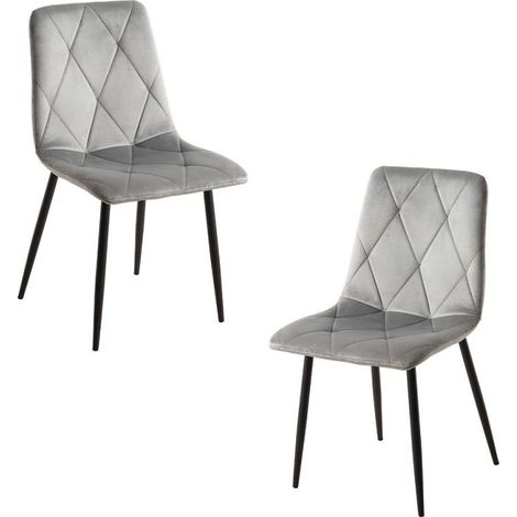 Packs Sillas Comedor - Pack 2 Sillas Lyke Terciopelo - Gris claro (1/5)