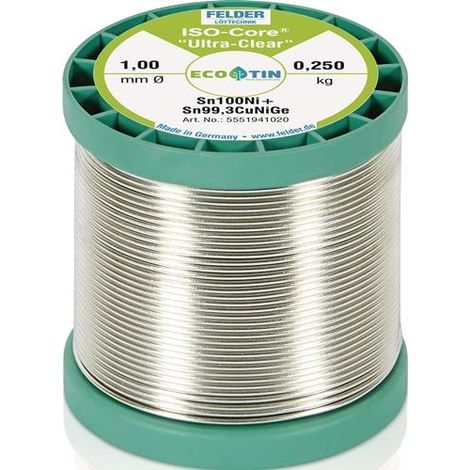 Lötdraht ISO-Core® UltraClear 1mm 250g Sn100Ni+ FELDER