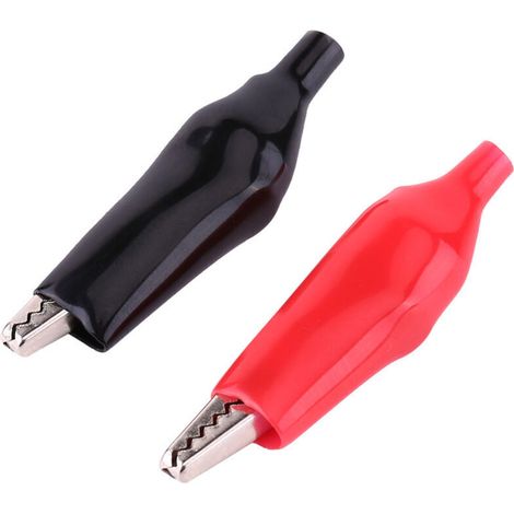 Ulisem Pince Crocodile Electrique 45mm Sondes de Multimètre Pinces Métel avec Couvercle de d'Isolation - Lot de 20 (1/3)
