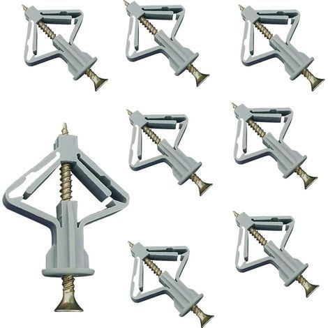 150 Pièces Chevilles pour Plaque de Plâtre, Chevilles avec Vis pour Plaques de Plâtre, Fixations Murales en Plâtre, Fixations Murales Creuses, pour Installation Murale en Plaque de Plâtre