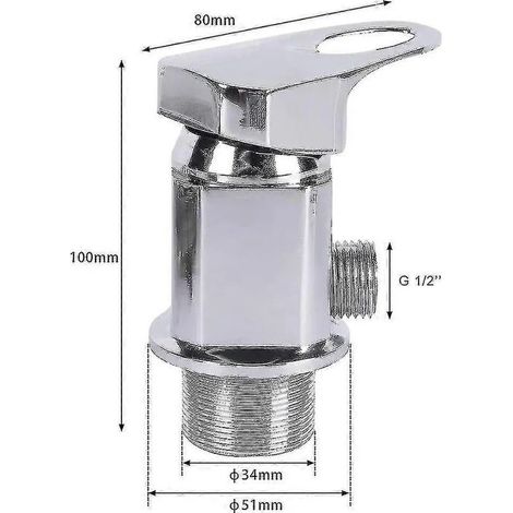 Mitigeur de douche en laiton chromé pour caravane, camping-car et fourgon aménagé, avec sortie 1/2" et flexibles à connexion rapide de 1500 mm
