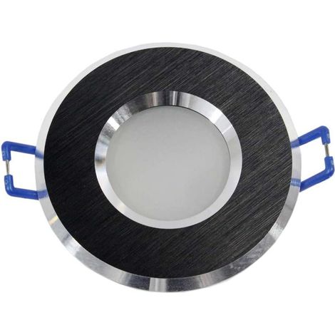 Porta faretto ad incasso impermeabile ip44 stagno luci per doccia bagno turco sauna supporto per faretti portafaretto tondo nero (1/5)