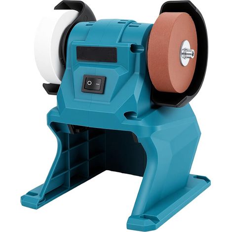 Compact Mini Bench Grinder 5500 RPM 150W 70mm Abrasive Discs with Suction Cup for 18-21V Battery (Battery Not Included) for Sharpening Knives and Tools (Blue - Bare Tool) (1/5)