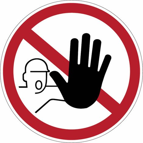 Cartelli di divieto ISO 7010 "Accesso vietato al personale non autorizzato" - Numero Pezzi: 10 pezzi - Misura: 50mm x 50mm