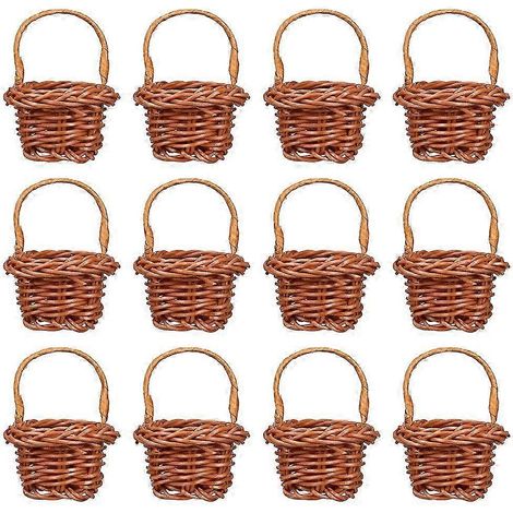 Mini panier carré en plastique tressé pour chocolat, idéal pour la décoration de la maison, du bureau et du jardin, 6,00 x 4,00 x 4,00 cm, lot de 12. (1/5)