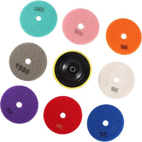 Disques de polissage diamantés à eau pour le polissage du granit, du béton et du marbre, 100 mm (1/5)