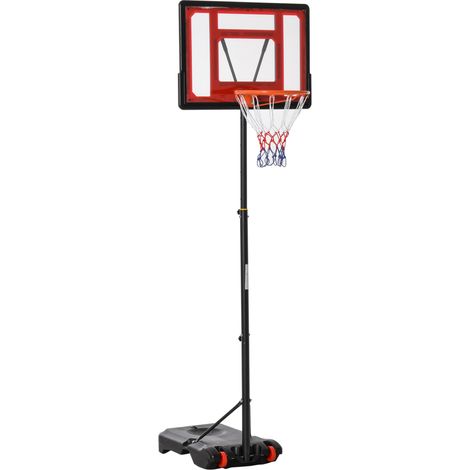 Panier de basket extérieur hauteur réglable 160–210 cm, panier de basket sur pied avec roues, base remplissable noire. (1/5)