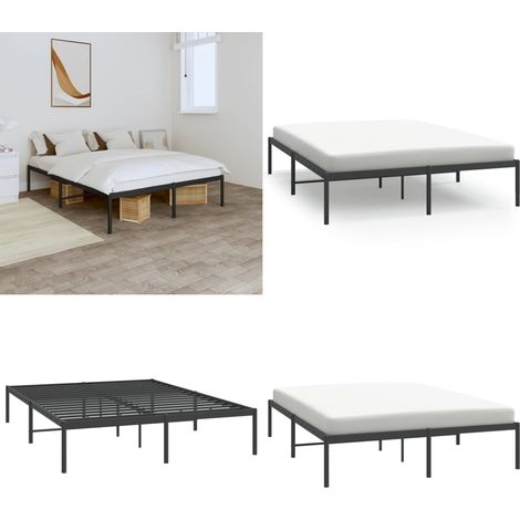 Bettgestell Metall Schwarz 150x200 cm - Metallbettfundament - Doppelbett - Boxspringrahmen - Bettgestell Schwarz - Schlafraumgestaltung - Home & Living