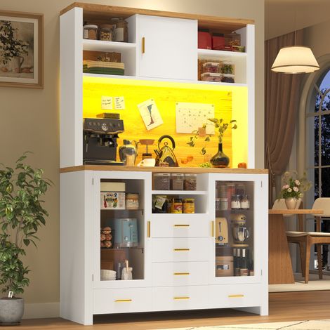 Mobile cucina credenza con LED 120x40x188 cm OKMYHOME (1/5)