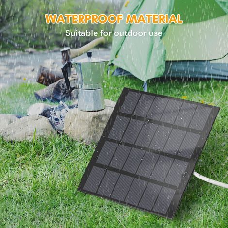 1.5W 6V Portable Waterproof Solar Charger Panel for Camping with USB Interface for Charging Mobile Phones, Power Banks, Mini Fans, and LED Lights (1/5)