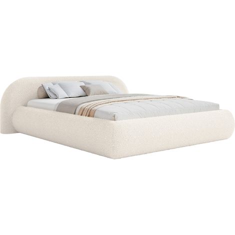 Selsey Shels Low – Polsterbett 180x200, Bouclé, Creme