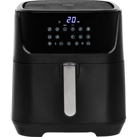 ADLER EUROPE Freidora de aire de 5,5 L, 12 programas automáticos, temperatura ajustable 80-200 °C, temporizador, panel táctil LED, potencia 2500 W