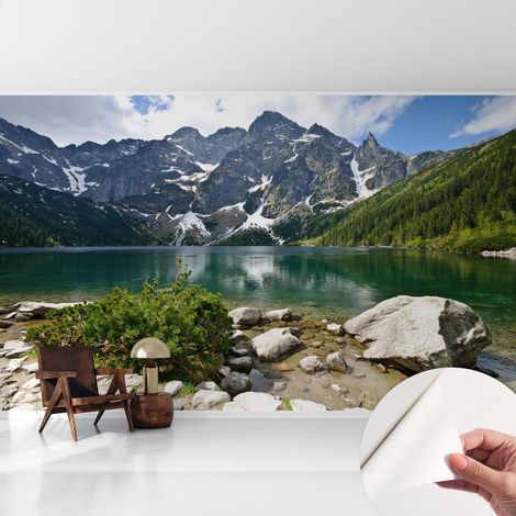 Carta da parati autoadesiva moderna - fotomurale - lavabile - ufficio - design moderno - Lago di montagna 416x254 cm (1/5)