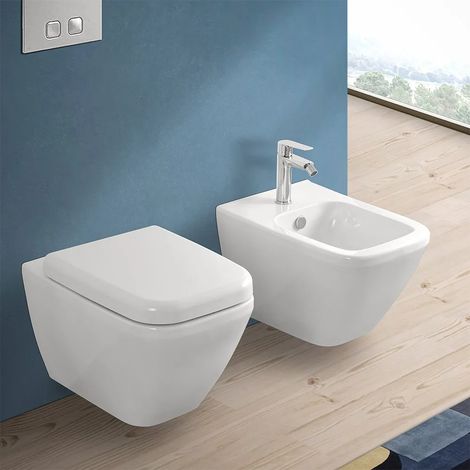 Sanitari sospesi Rimless scarico universale e copriwater Square (1/5)