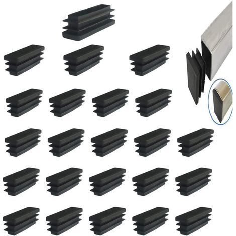 40x15mm Rectangular Flap End Cap for Furniture Chair Leg Foot Cover Cap Tubes Inserts End Cap 24 Pieces (1/4)
