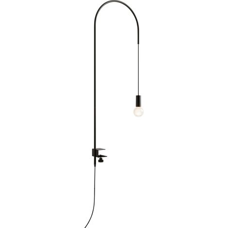 Zafferano - Lampada da Tavolo Filo con morsetto, Orientabile 200°, H152 cm, Metallo Verniciato Lampadina E27 max 60W inclusa - Nera (1/4)