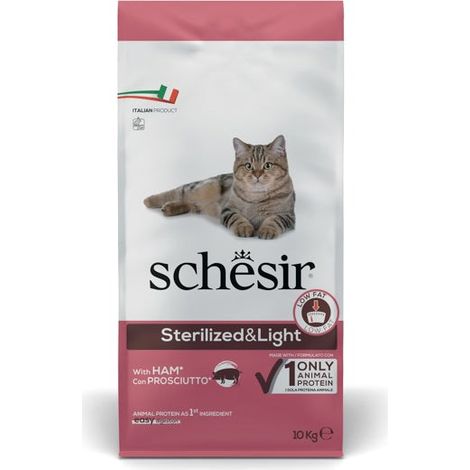 Schesir Cat Sterilized &amp Light Prosciutto  - Schesir Cat Sterilized &amp Light Prosciutto - Sacco Da 10 Kg
