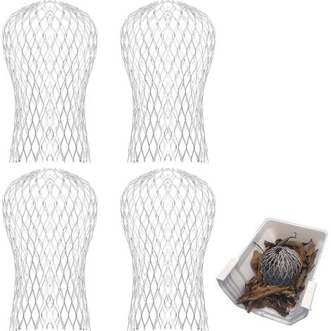 Lot de 4 protections de gouttière en aluminium pour gouttière, filtre de gouttière en maille extensible pour gouttière (1/5)