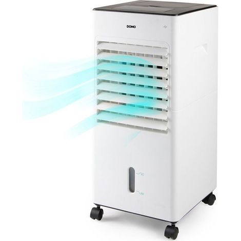 Enfriador de aire - DOMO - 400 m3/h - Depósito 5 L - 3 velocidades - Oscilación - Silencioso - 65 W - Blanco