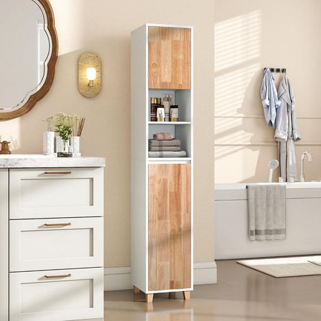 Format étroit gain de place, colonne de rangement avec panier basculant pour salle de bain, buanderie ou placard (1/5)