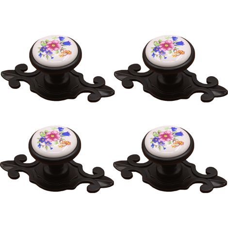 Rétro Antique Vintage Boutons de Meuble Tiroir Armoire Poignées Bouton de Tirage en Céramique, Boutons de Porte de Placard Poignées de Tiroir pour Placard Commode Cuisine Salle de Bains Armoires 4PCS (1/5)