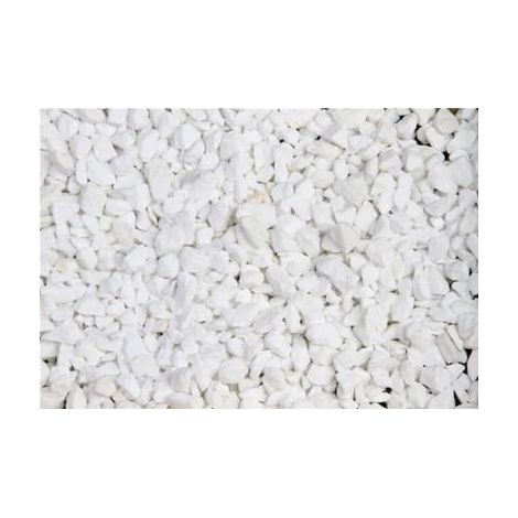 Gravier décoratif marbre blanc concassé 8/12 – Poids 400 Kg – Conditionnement 16 sacs de 25 Kg – Pour aménagement paysager – Scmc