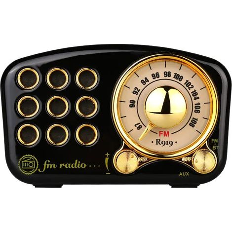 Enceinte Bluetooth (noire), enceinte sans fil, caisson de basses, radio (1/2)