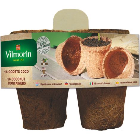 Vilmorin - 16 Godets Coco Ronds 8cm