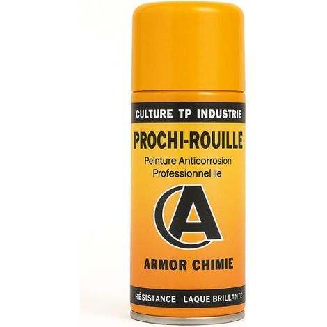 Bombe de peinture - Antirouille - Jaune Renault 906 - Brillant - Prochi-rouille - Armor Chimie - 400ml
