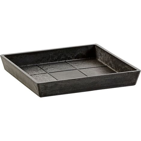 SOTTOVASO QUADRATO ROTTERDAM GRIGIO SCURO 18CM