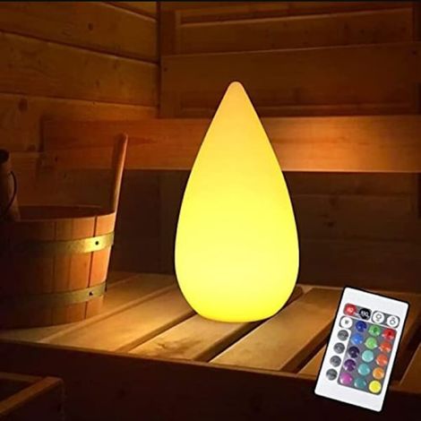 Lampe de sauna LED rechargeable, sans fil, à intensité variable avec télécommande, 16 couleurs RGB, étanche IP54, blanche, lampe de table d'extérieur pour table de chevet (1/4)