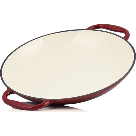 Mahlzeit Poêle à Paella émaillée Ø 35 cm Dark Cherry Poêle en fonte avec 2 poignées, à griller (1/5)