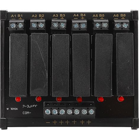 6-Kanal-Halbleiterrelaismodul mit Kontrollleuchte, 3-32 V DC Eingang, 5-8 A Last, 5-60 V DC für elektrische Geräte (1/5)