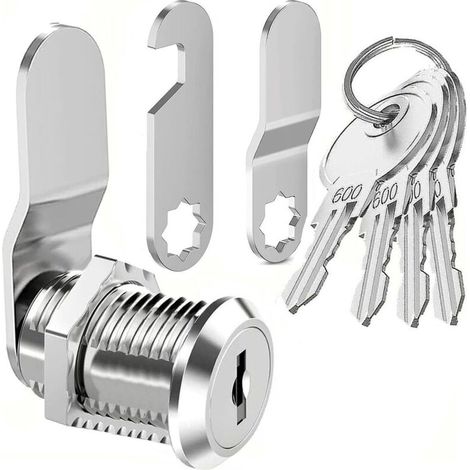 Mailbox lock with matching key, drawer lock, cabinet lock, cupboard key lock, lock hasp, locker lock, cabinet lock (16 mm)