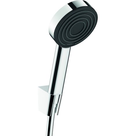 Hansgrohe Pulsify S - Conjunto de cabezal de ducha, 1 chorro, soporte y manguera 125 cm, cromo 24301000