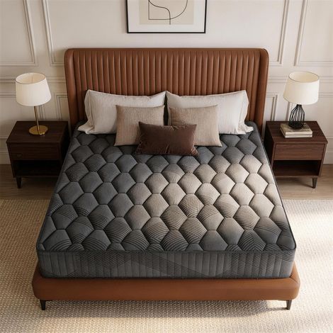 Matelas à ressorts ensachés 22cm/25cm d’épaisseur – 7 zones de confort en mousse mémoire – Respirant et Confortable 180x200x22 cm
