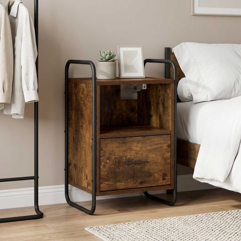 vidaXL Armario Colgante para la Mesa de Noche Roble Ahumado (1/5)