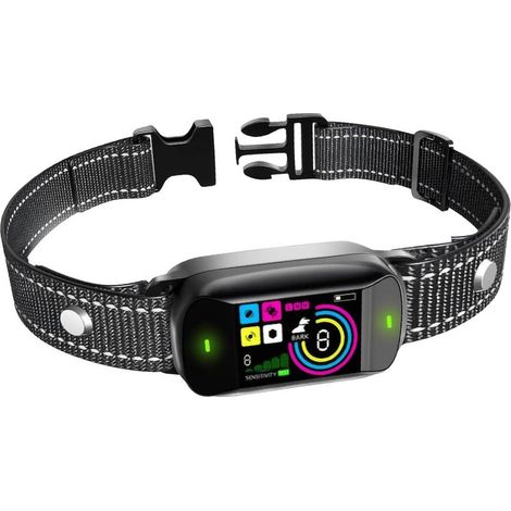 Collier Anti-aboiement - Vibrations Réglables - Écran Couleur - Étanche IP67 - Pour Chiens 20 à 50 cm (1/5)