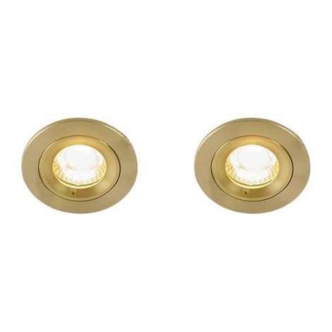 QAZQA Xena spot encastré - set de 2 - 8x8cm - IP44 - rond - or (1/5)