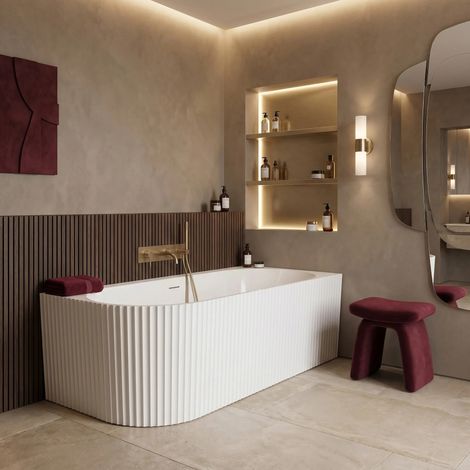 VASCA DA BAGNO ANGOLARE REA WENUS WHITE 170 RIGHT (1/5)