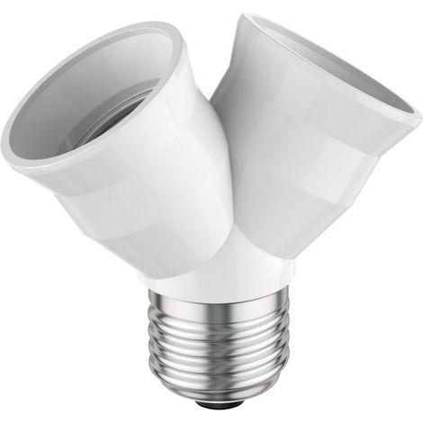 E27，adaptateur splitter double, blanc (1/2)