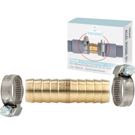 tecuro Verbindungssatz für Ablaufschläuche Ø 19-21 mm von Wasch-, Spülmaschinen (1/2)