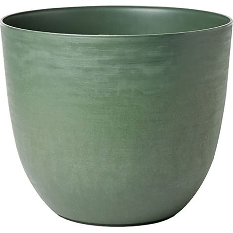 Vaso Rotondo Indoor e Outdoor Tera con Riserva D'acqua Over Forest Ø28 cm in Plastica Verde